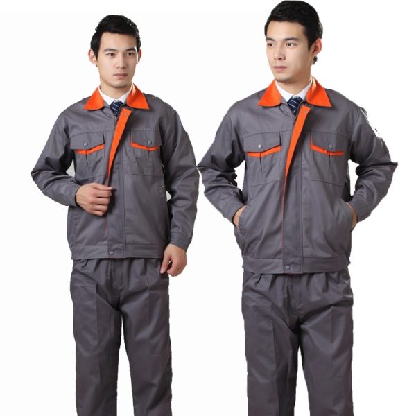 Quần áo bảo hộ lao động DH12 màu xám đậm, vải kaki 2/1